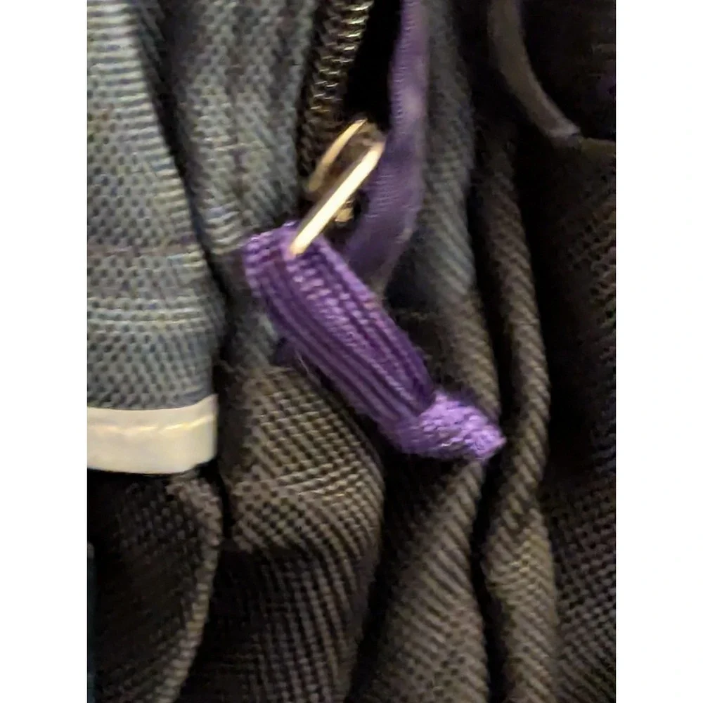 Vintage LL Bean Continental‎ Green Purple & Black School Backpack Large Monogram